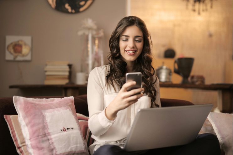 Woman with phone